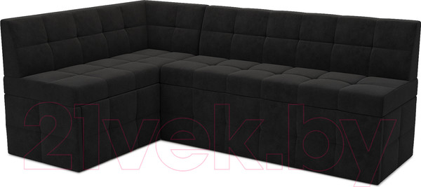 Изображение товара Уголок кухонный мягкий Mebel-Ars Атлантис левый 190x84x120 (велюр черный НВ-178 17)