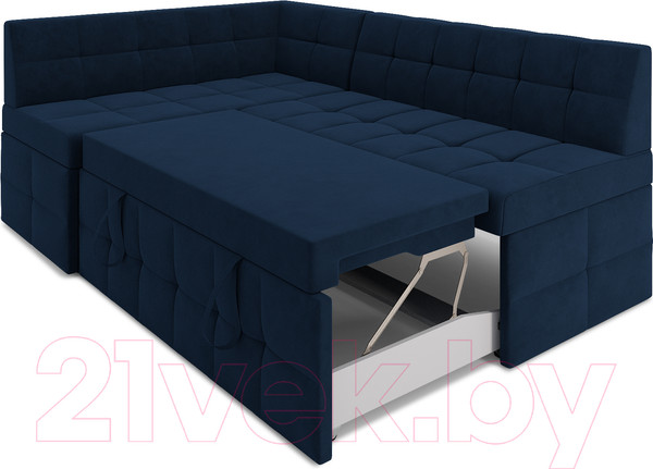 Изображение товара Уголок кухонный мягкий Mebel-Ars Атлантис левый 190x84x120 (темно-синий Luna 034)