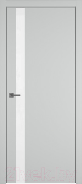 Изображение товара Дверь межкомнатная URBAN 1 SV зпп Eclipse зпз 196 60x200 (Emalex Ice/Silver Edge/белый лак)