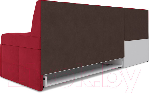 Изображение товара Уголок кухонный мягкий Mebel-Ars Атлантис левый 190x84x120 (кордрой красный)