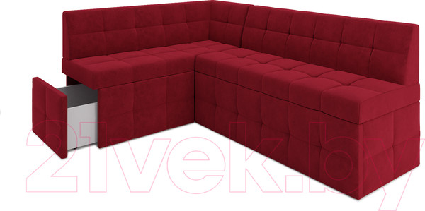 Изображение товара Уголок кухонный мягкий Mebel-Ars Атлантис левый 190x84x120 (кордрой красный)