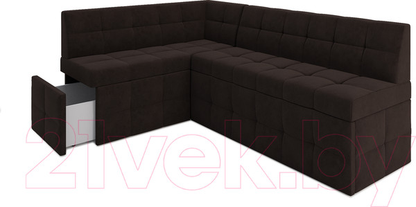 Изображение товара Уголок кухонный мягкий Mebel-Ars Атлантис левый 190x84x120 (кордрой коричневый)