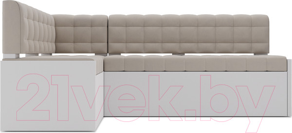 Изображение товара Уголок кухонный мягкий Mebel-Ars Ганновер левый 208x82x133 (бежевый Star Velvet 6 Light Beige)