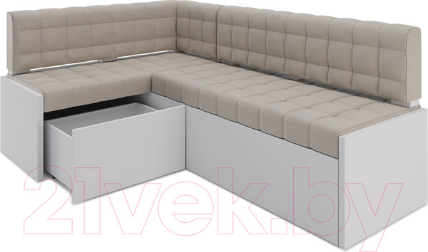 Изображение товара Уголок кухонный мягкий Mebel-Ars Ганновер левый 208x82x133 (бежевый Star Velvet 6 Light Beige)