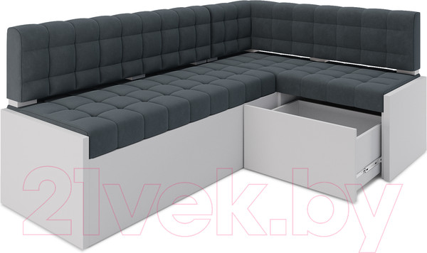 Изображение товара Уголок кухонный мягкий Mebel-Ars Ганновер правый 208x82x133 (велюр серо-синий HB-178 26)