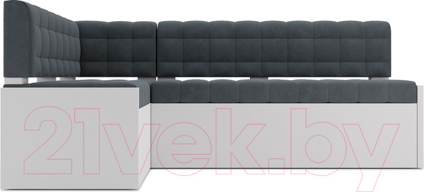 Изображение товара Уголок кухонный мягкий Mebel-Ars Ганновер левый 208x82x133 (велюр серо-синий HB-178 26)