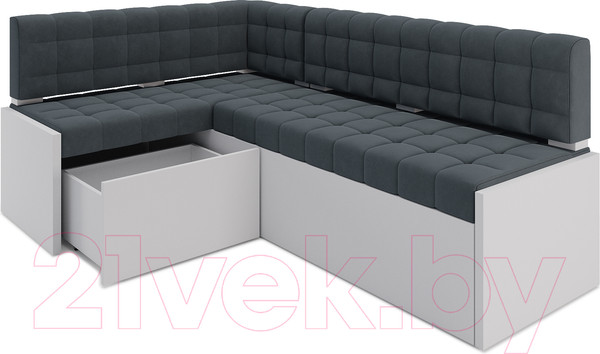 Изображение товара Уголок кухонный мягкий Mebel-Ars Ганновер левый 208x82x133 (велюр серо-синий HB-178 26)
