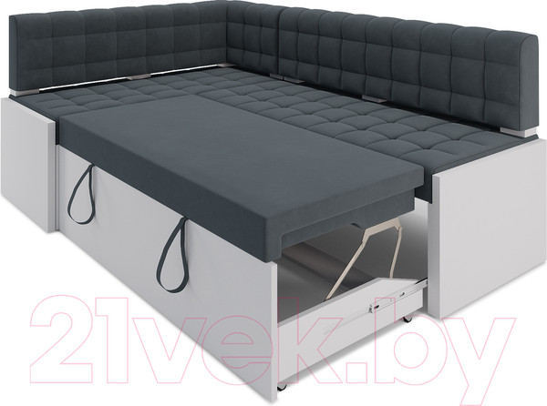Изображение товара Уголок кухонный мягкий Mebel-Ars Ганновер левый 208x82x133 (велюр серо-синий HB-178 26)