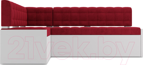 Изображение товара Уголок кухонный мягкий Mebel-Ars Ганновер левый 208x82x133 (кордрой красный)