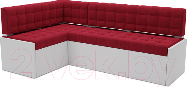 Изображение товара Уголок кухонный мягкий Mebel-Ars Ганновер левый 208x82x133 (кордрой красный)