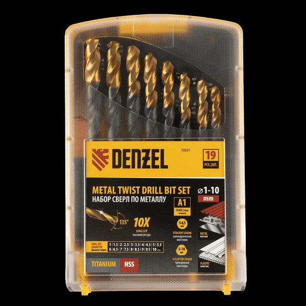 Изображение товара Набор сверл Denzel 72321 (19шт)