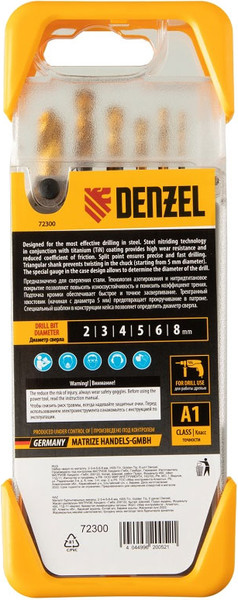 Изображение товара Набор сверл Denzel 72300 (6шт)