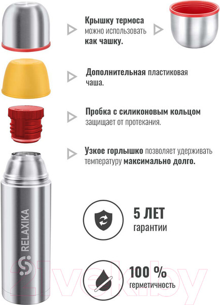 Изображение товара Термос для напитков Relaxika 102 1P (1л)