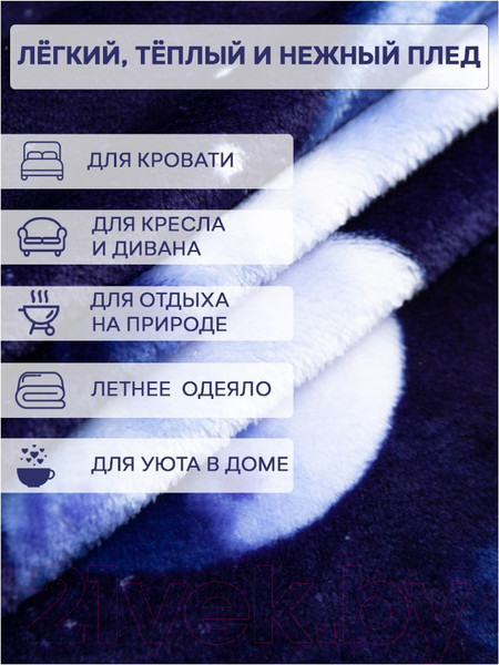 Изображение товара Плед TexRepublic Absolute Космос Фланель 180x200 / 63500 (синий)