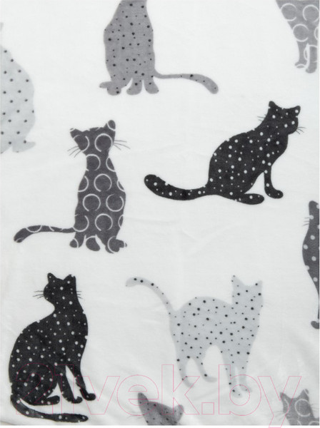 Изображение товара Плед TexRepublic Absolute Flannel Коты 200x220 / 44047 (черный/серый/белый)