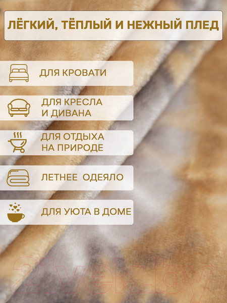 Изображение товара Плед TexRepublic Absolute Flannel Наутилус 150x200 / 44103 (серый)