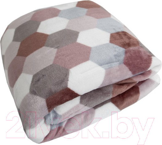 Изображение товара Плед TexRepublic Absolute Flannel Мозаика-соты 200x220 / 44106 (серый/бежевый)