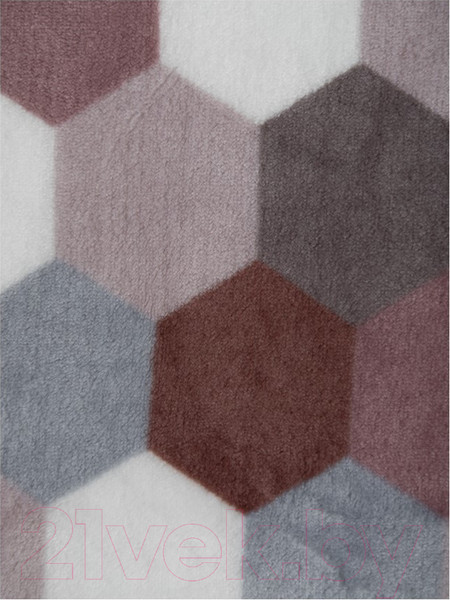 Изображение товара Плед TexRepublic Absolute Flannel Мозаика-соты 200x220 / 44106 (серый/бежевый)