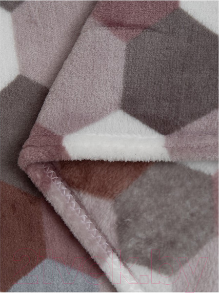 Изображение товара Плед TexRepublic Absolute Flannel Мозаика-соты 200x220 / 44106 (серый/бежевый)