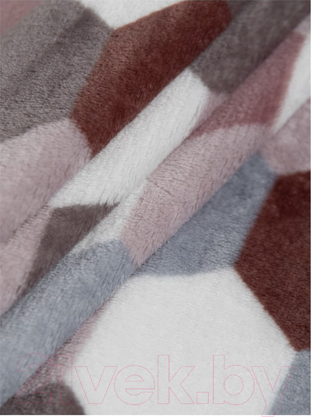 Изображение товара Плед TexRepublic Absolute Flannel Мозаика-соты 200x220 / 44106 (серый/бежевый)