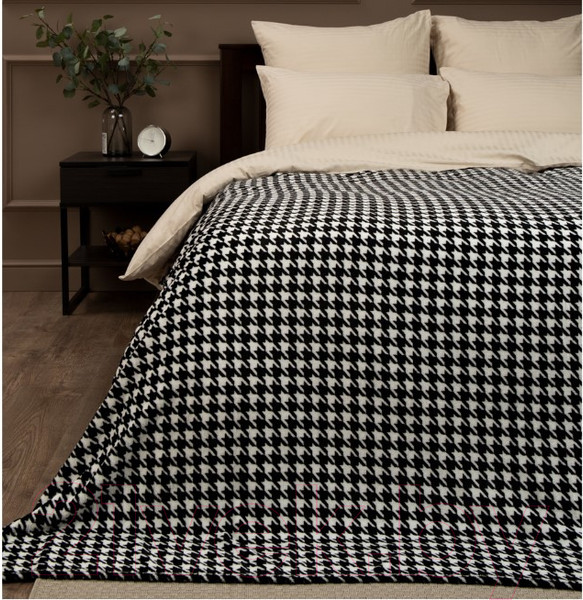 Изображение товара Плед TexRepublic Absolute Flannel Гусиная лапка 200x220 / 44108 (черный/белый)