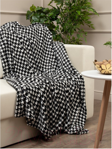 Изображение товара Плед TexRepublic Absolute Flannel Гусиная лапка 200x220 / 44108 (черный/белый)