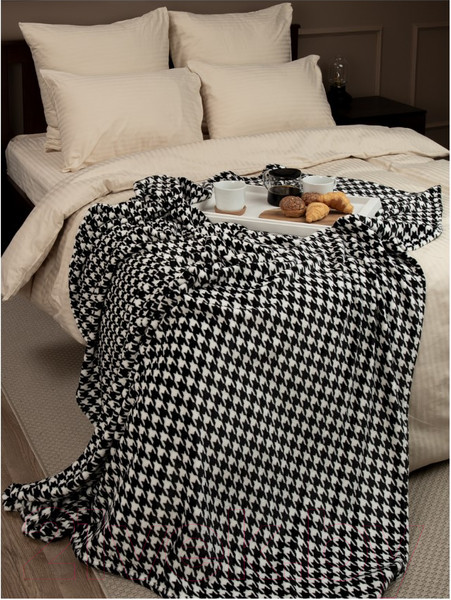 Изображение товара Плед TexRepublic Absolute Flannel Гусиная лапка 200x220 / 44108 (черный/белый)