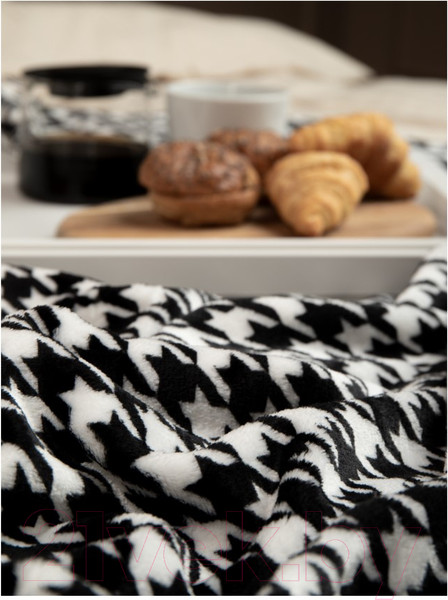 Изображение товара Плед TexRepublic Absolute Flannel Гусиная лапка 200x220 / 44108 (черный/белый)