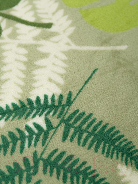 Изображение товара Плед TexRepublic Absolute Монстера и папоротник Фланель 180x200 / 59753 (оливковый/зеленый)