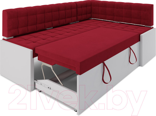 Изображение товара Уголок кухонный мягкий Mebel-Ars Ганновер правый 178x82x103 (кордрой красный)