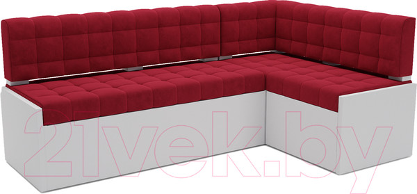 Изображение товара Уголок кухонный мягкий Mebel-Ars Ганновер правый 178x82x103 (кордрой красный)