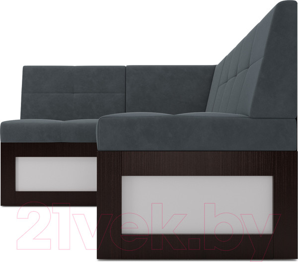 Изображение товара Уголок кухонный мягкий Mebel-Ars Нотис левый 207x82x132 (велюр серо-синий HB-178 26)