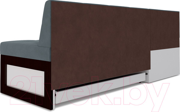 Изображение товара Уголок кухонный мягкий Mebel-Ars Нотис левый 207x82x132 (велюр серо-синий HB-178 26)