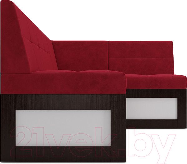 Изображение товара Уголок кухонный мягкий Mebel-Ars Нотис правый 187x82x112 (кордрой красный)