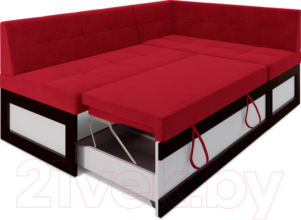 Изображение товара Уголок кухонный мягкий Mebel-Ars Нотис правый 187x82x112 (кордрой красный)