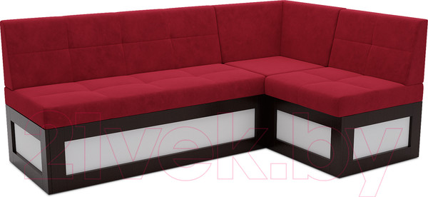 Изображение товара Уголок кухонный мягкий Mebel-Ars Нотис правый 187x82x112 (кордрой красный)