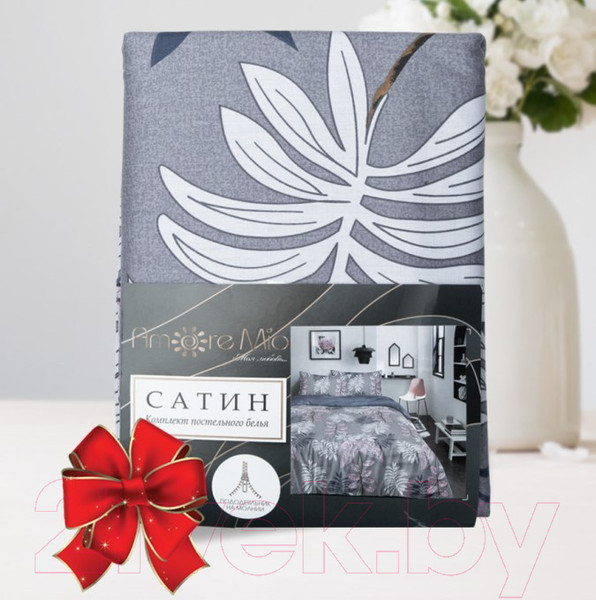 Изображение товара Комплект постельного белья Amore Mio Сатин Forest 2.0 / 53401 (серый/синий/розовый)