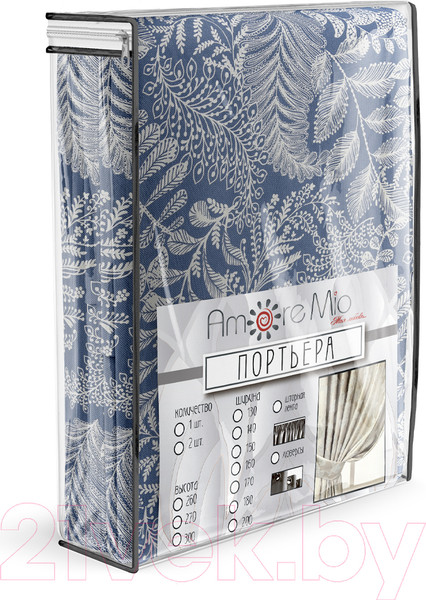 Изображение товара Шторы Amore Mio PDX2425-01 150x270 / 57355 (голубой)