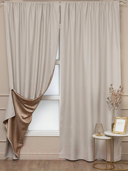 Изображение товара Комплект штор Amore Mio Блэкаут однотонный 6ML Milan-10 150x270 / 73518 (шампань)