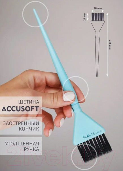 Изображение товара Набор кистей для окрашивания волос Flawle 1.502.01 (5шт, голубой)
