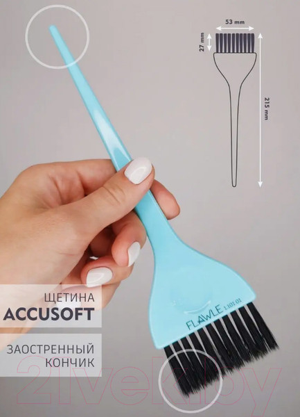 Изображение товара Набор кистей для окрашивания волос Flawle 1.502.01 (5шт, голубой)