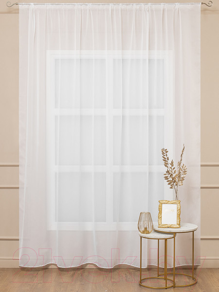 Изображение товара Гардина Amore Mio Однотонный креп Crep-8704-01 300x280 / 73651 (белый)