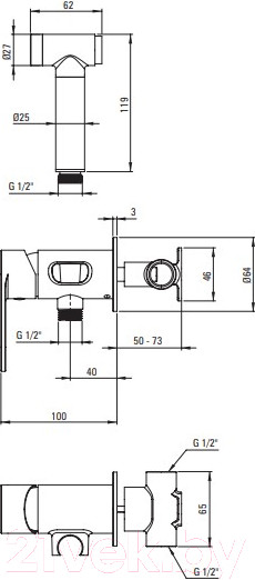 Изображение товара Гигиенический душ со смесителем Deante Alpinia BGA Z34M