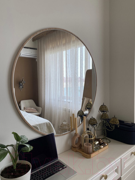 Изображение товара Зеркало Emze Color Round D90 / COLOR.90.90.KRD (красное дерево)