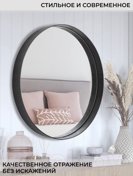 Изображение товара Зеркало Emze Loft D80 / LOFT.80.80.CHE (черный)