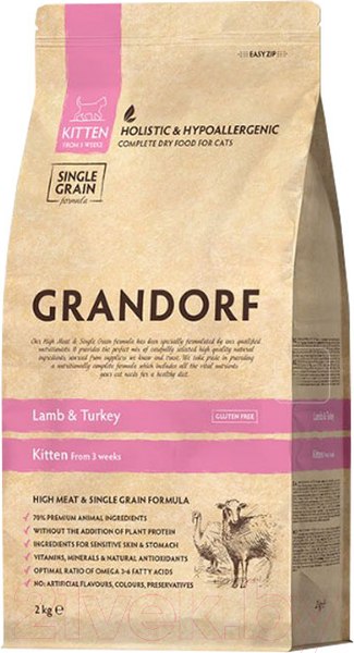 Изображение товара Сухой корм для кошек Grandorf Kitten Lamb&Turkey (2кг)
