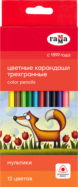 Изображение товара Набор цветных карандашей ГАММА Мультики / 290122_12 (12цв)