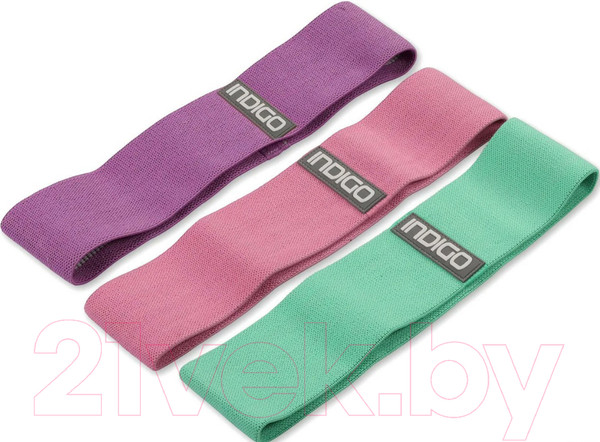 Изображение товара Набор эспандеров Indigo Sport IN341 (3шт, сиреневый/розовый/бирюзовый)