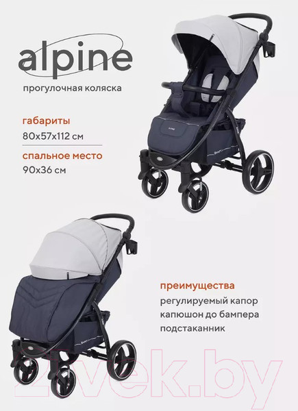 Изображение товара Детская прогулочная коляска Rant Alpine / RA450 (Grey)