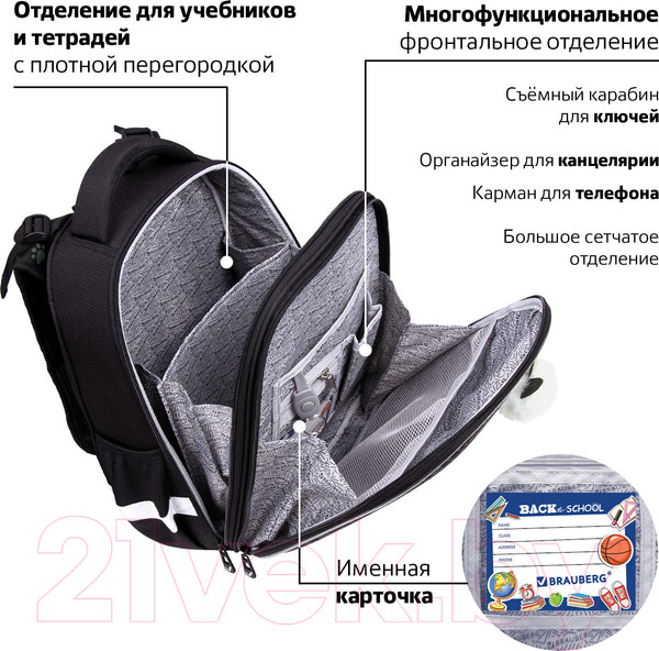 Изображение товара Школьный рюкзак Brauberg Luminous. Paws / 271366